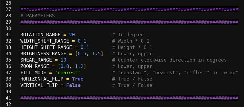 Keras data augmentation parameters