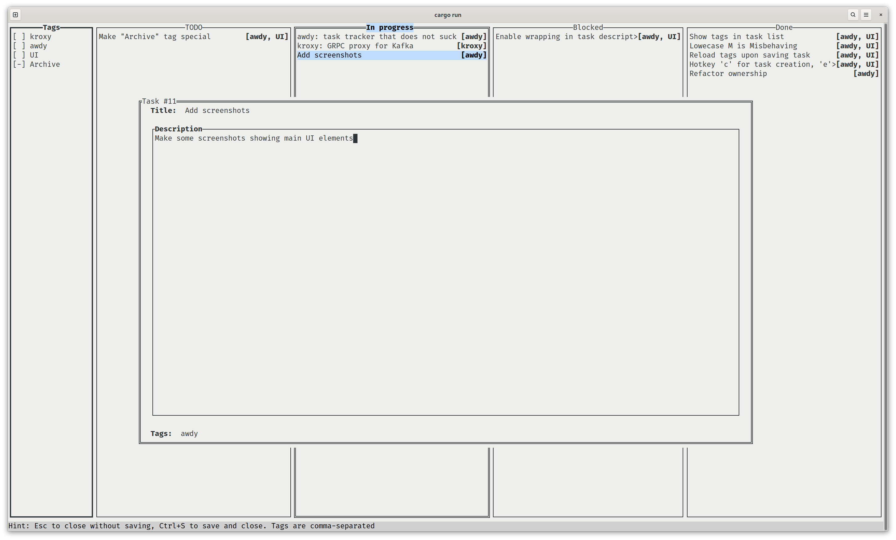 Task view, light theme