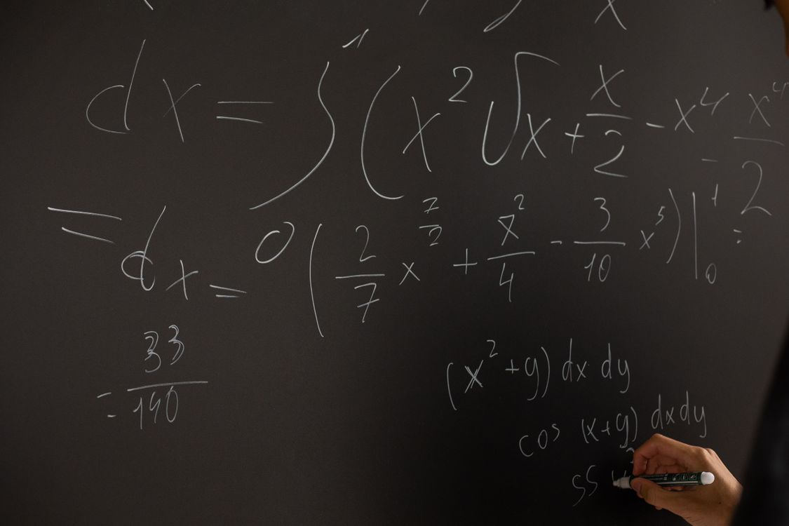 Equations covering a blackboard
