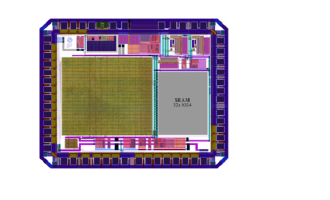 RISC-V microcontroller chip layout