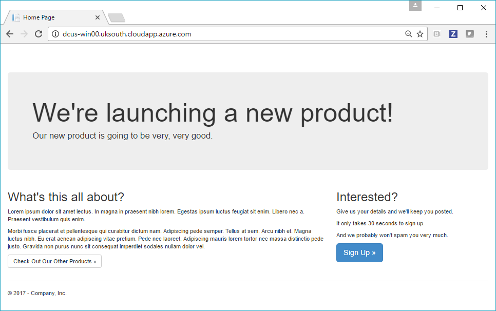 Product launch v1 website