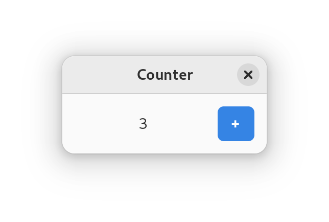 Counter Application using Adwaita Stylesheet