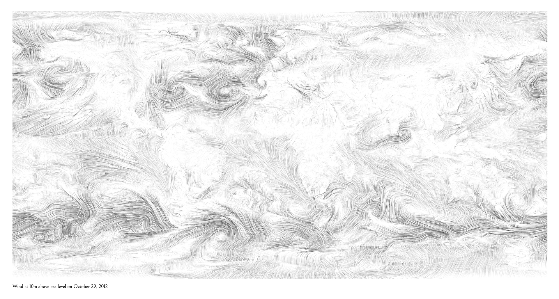 Wind map of the world during Hurricane Sandy