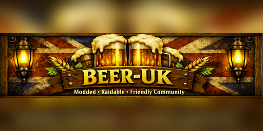 Баннер сервера Beer‑UK | PvE/PvP | Raidable Bases | UK Server