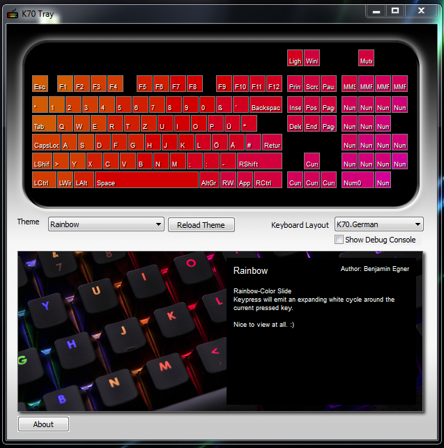 Screenshot of K70Tray