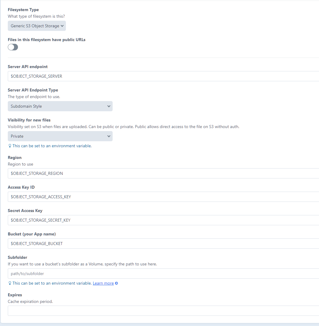 image showing adding new s3 filesystem