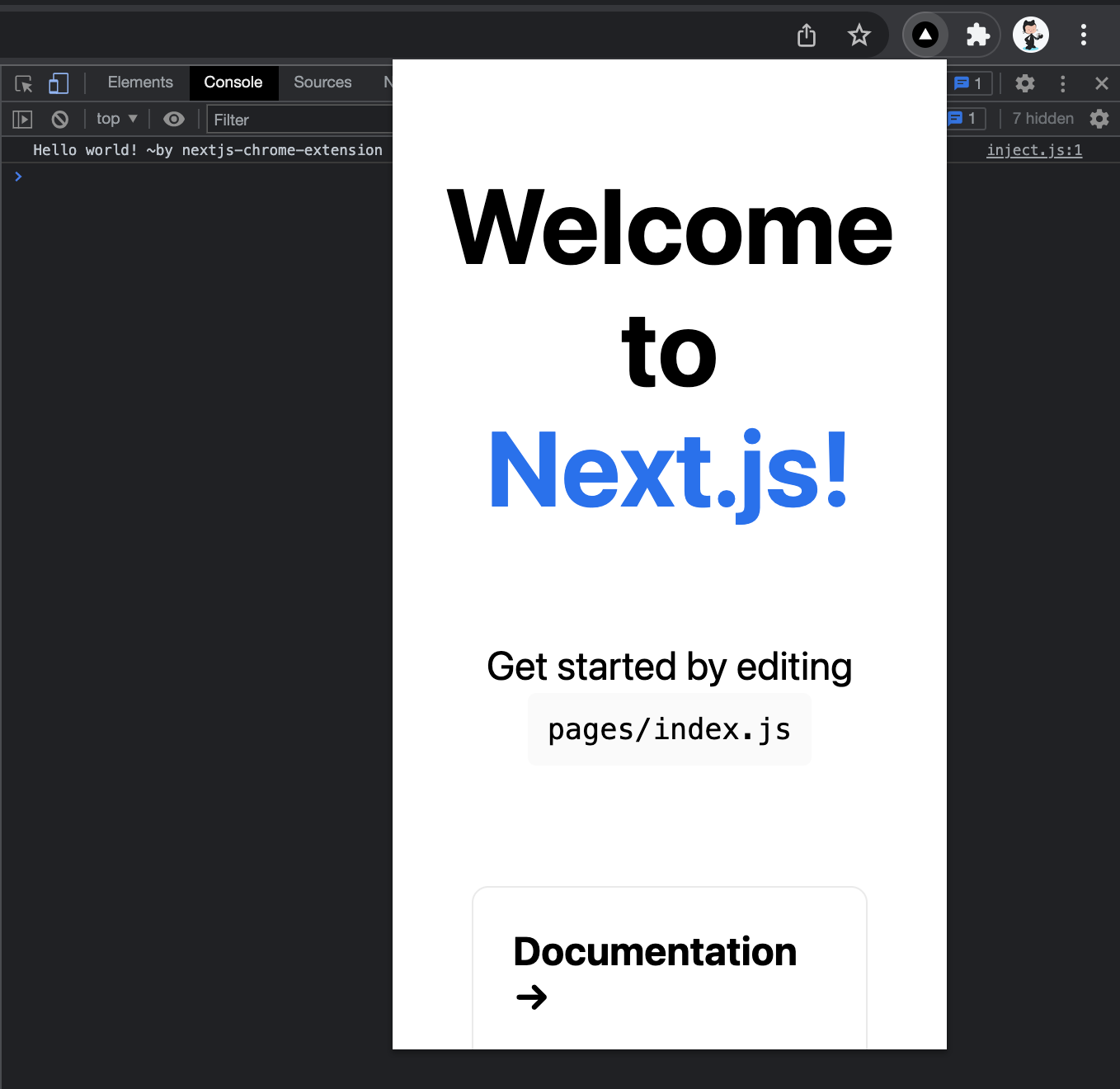 Screenshot of nextjs-chrome-extension