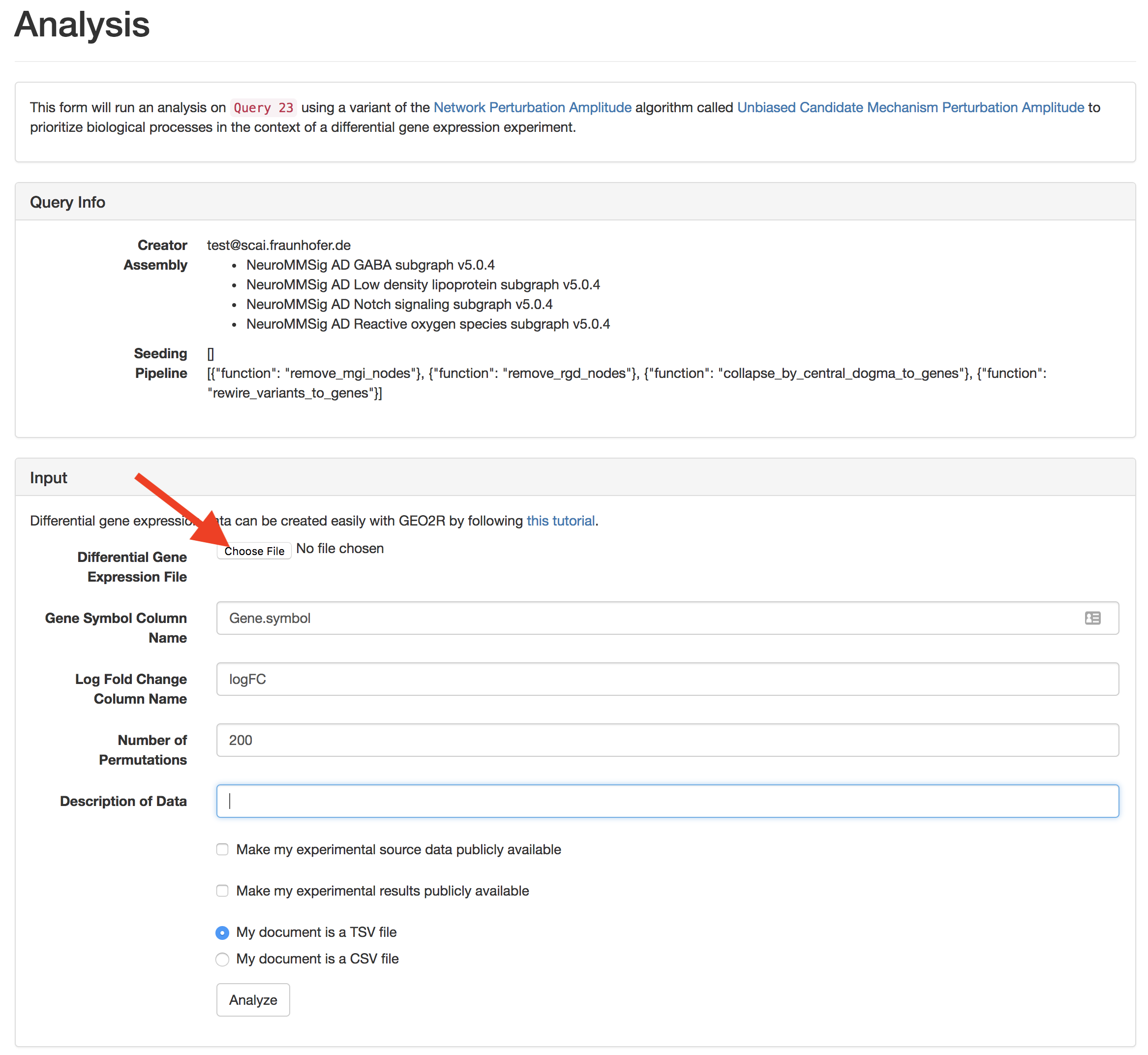 Step 6: Upload data