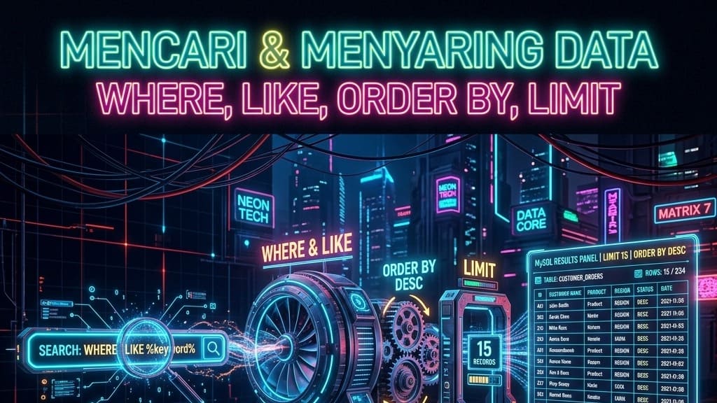 Belajar Database MySQL #6: Mencari dan Menyaring Data (Where, Limit, Like, Order By)