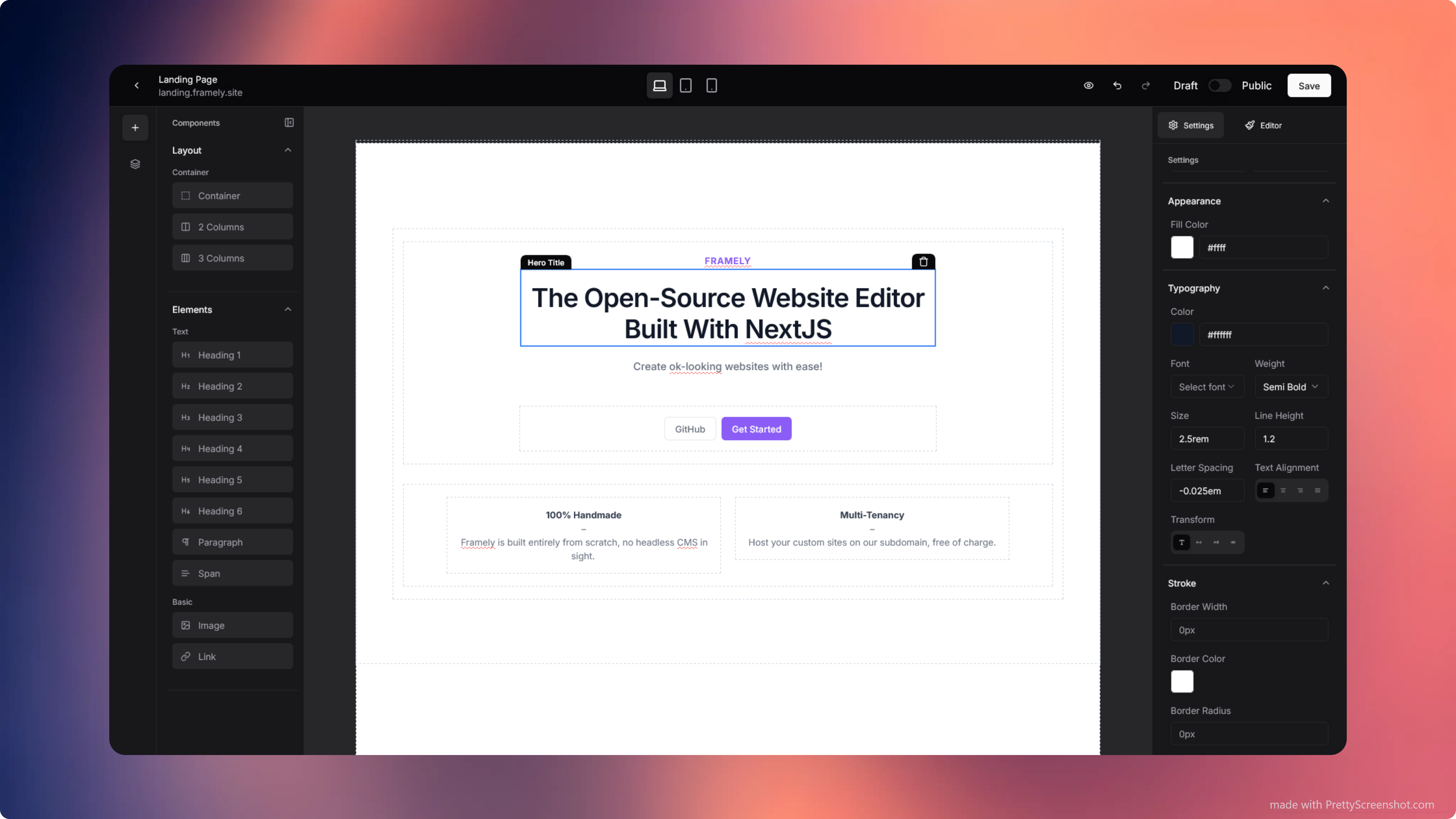 Framely Website Builder