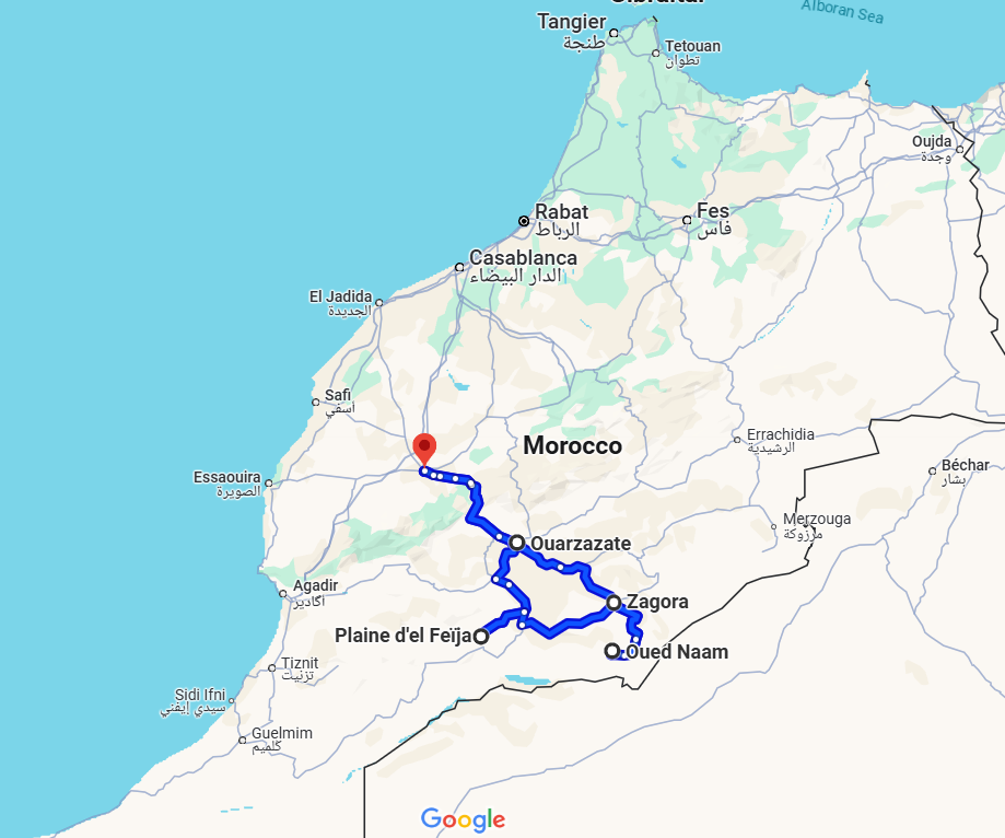 Tour route map