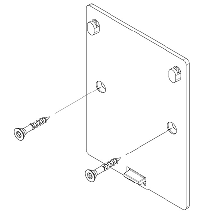 Anbringung der Wandhalterung mit Schrauben