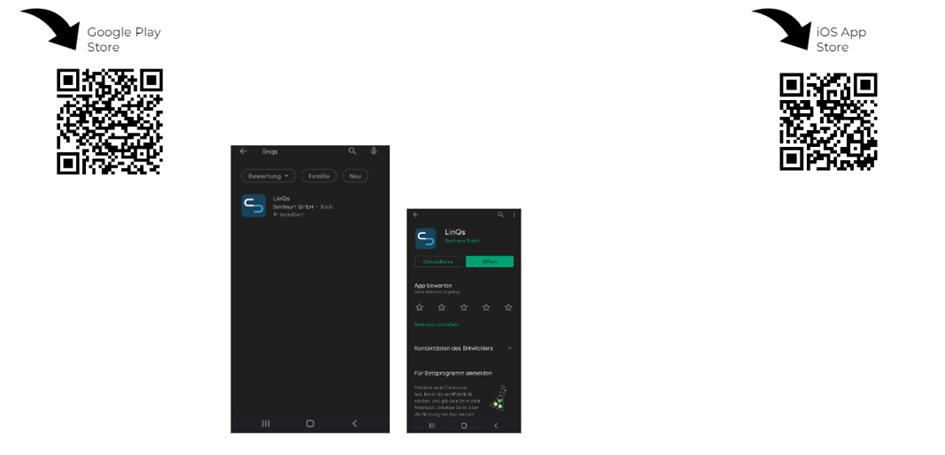 Sentinum LinQs App und NFC-Aktivierung