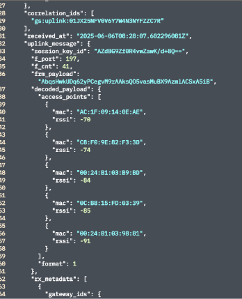 Abbildung 2: Beispiel eines WIFI‑SSID‑Scan‑Payloads