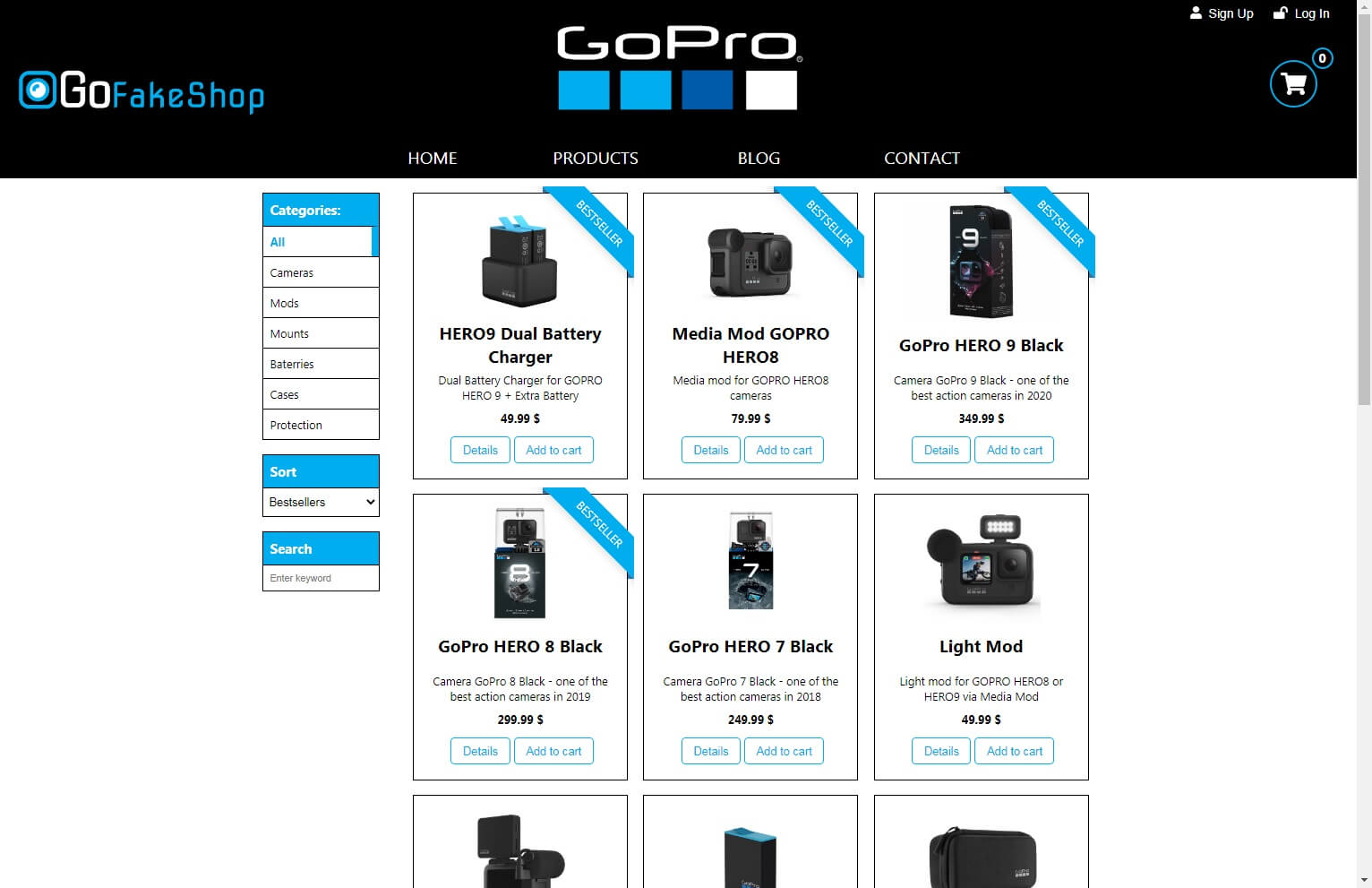 Products Page