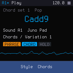 Play page with a phrase running