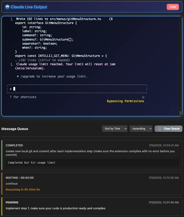 Claude Autopilot Interface