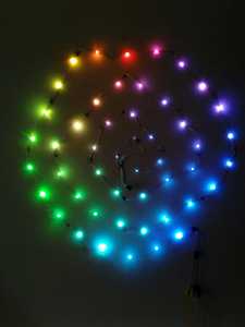 LEDs showing rainbow wheel