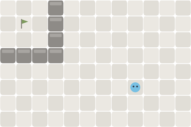 The player walks up and bumps the wall of the flag's room