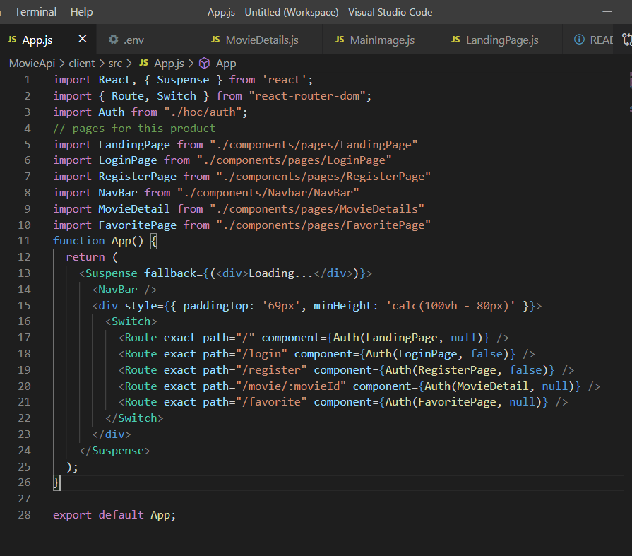 Screenshot of the HTML Code