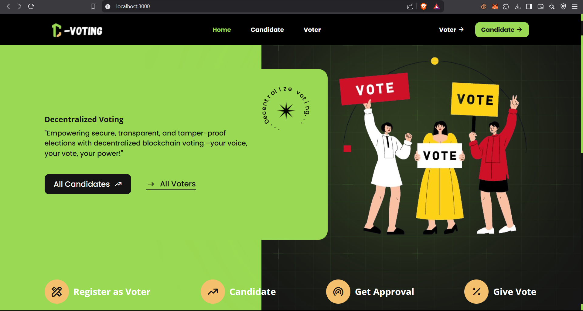 GitHub - benherr/D-voting-app: Decentralized Voting App main · GitHub