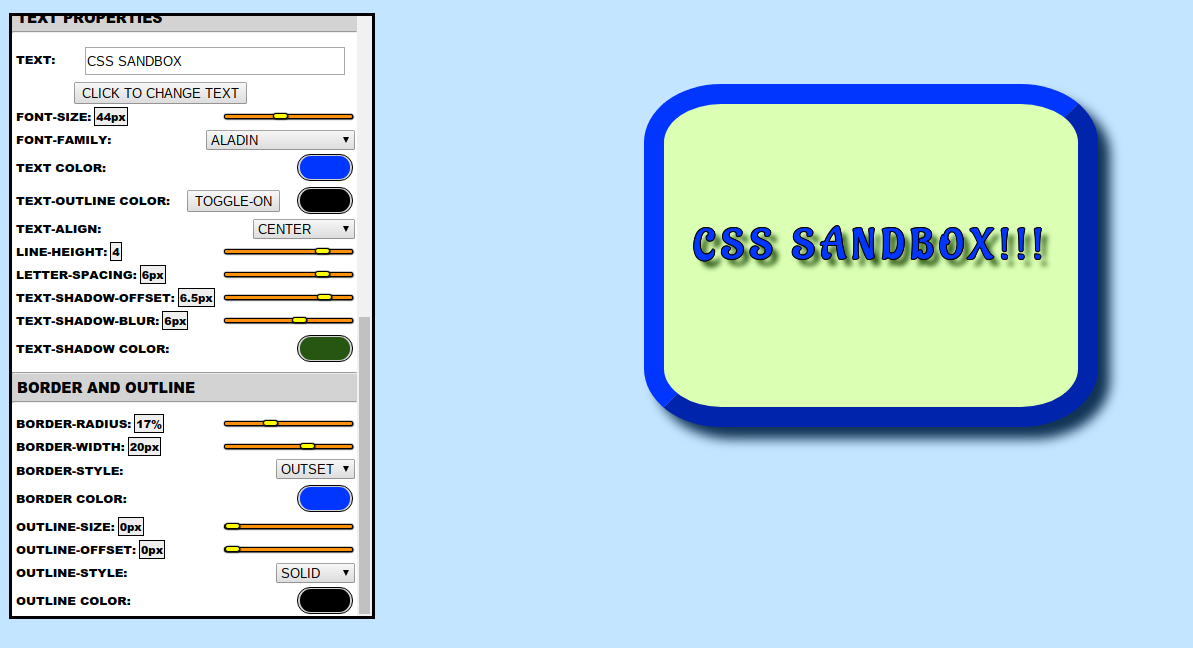 CSS Sanbox