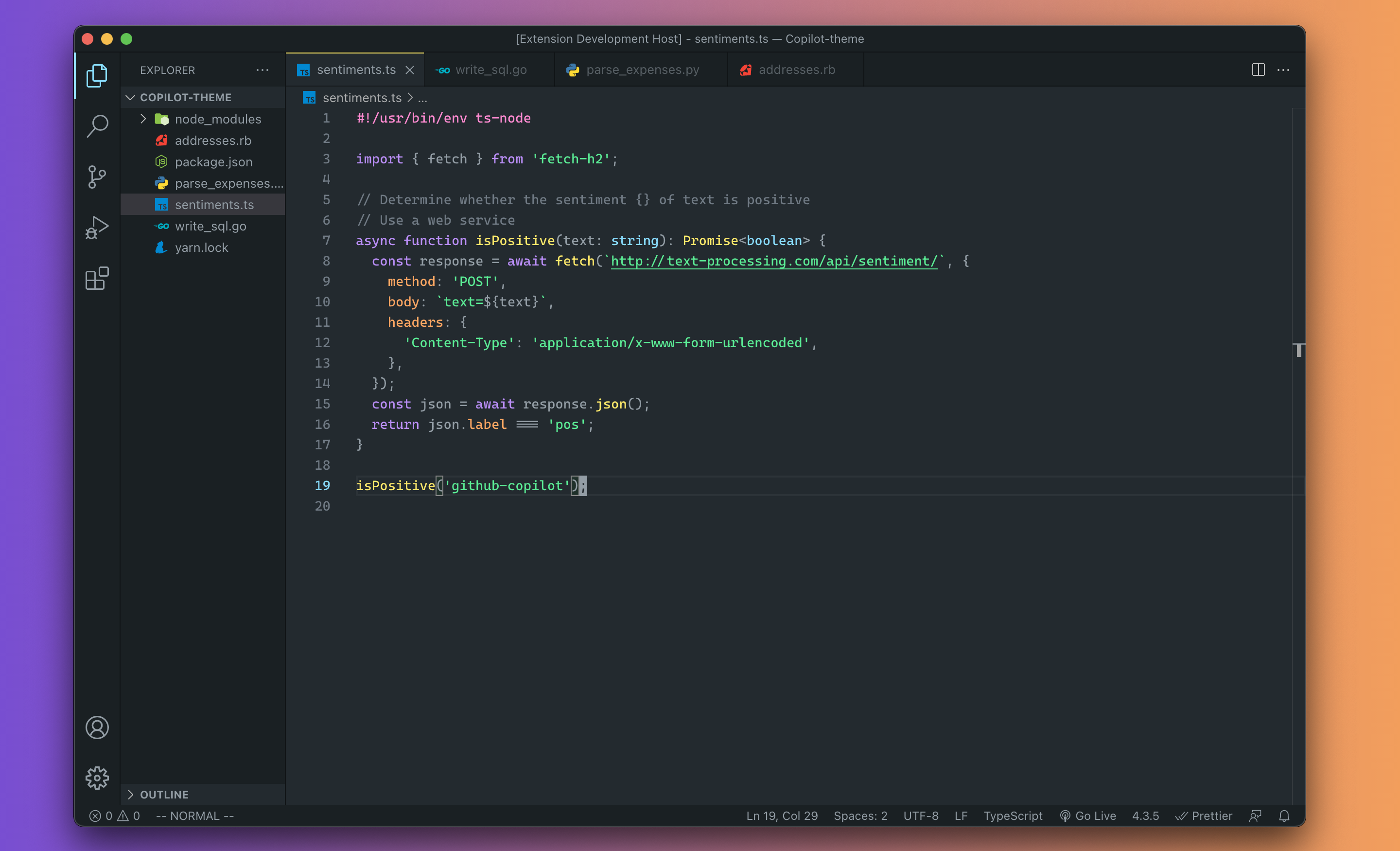 Typescript screenshot