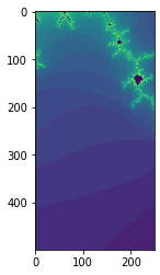 zoomed mandelbrot fractal in xarray