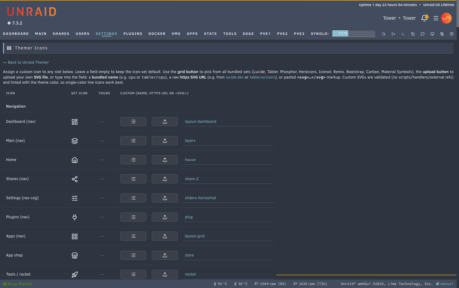 Themer Icons page