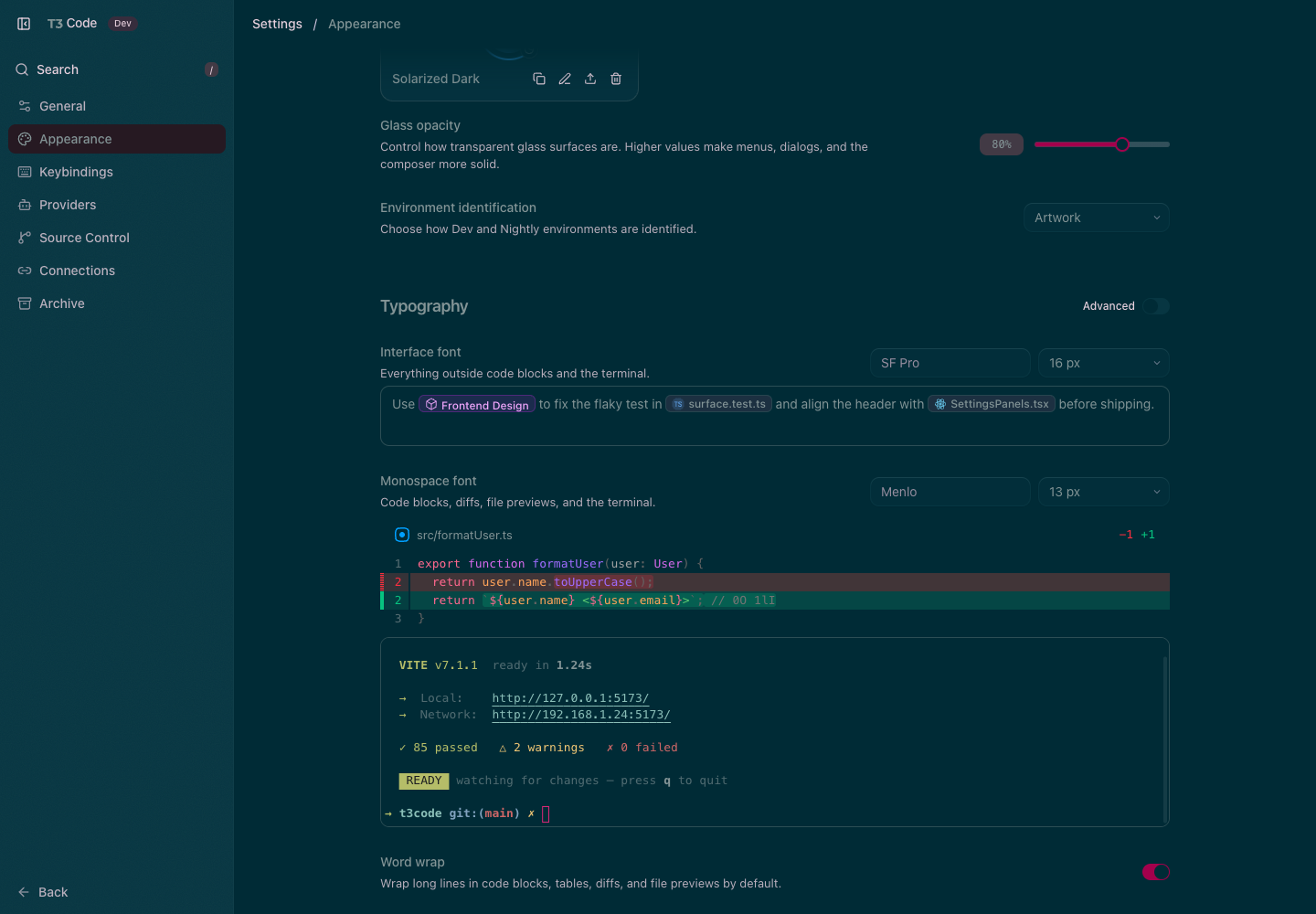 Solarized Dark palette with Pierre fallback syntax colors