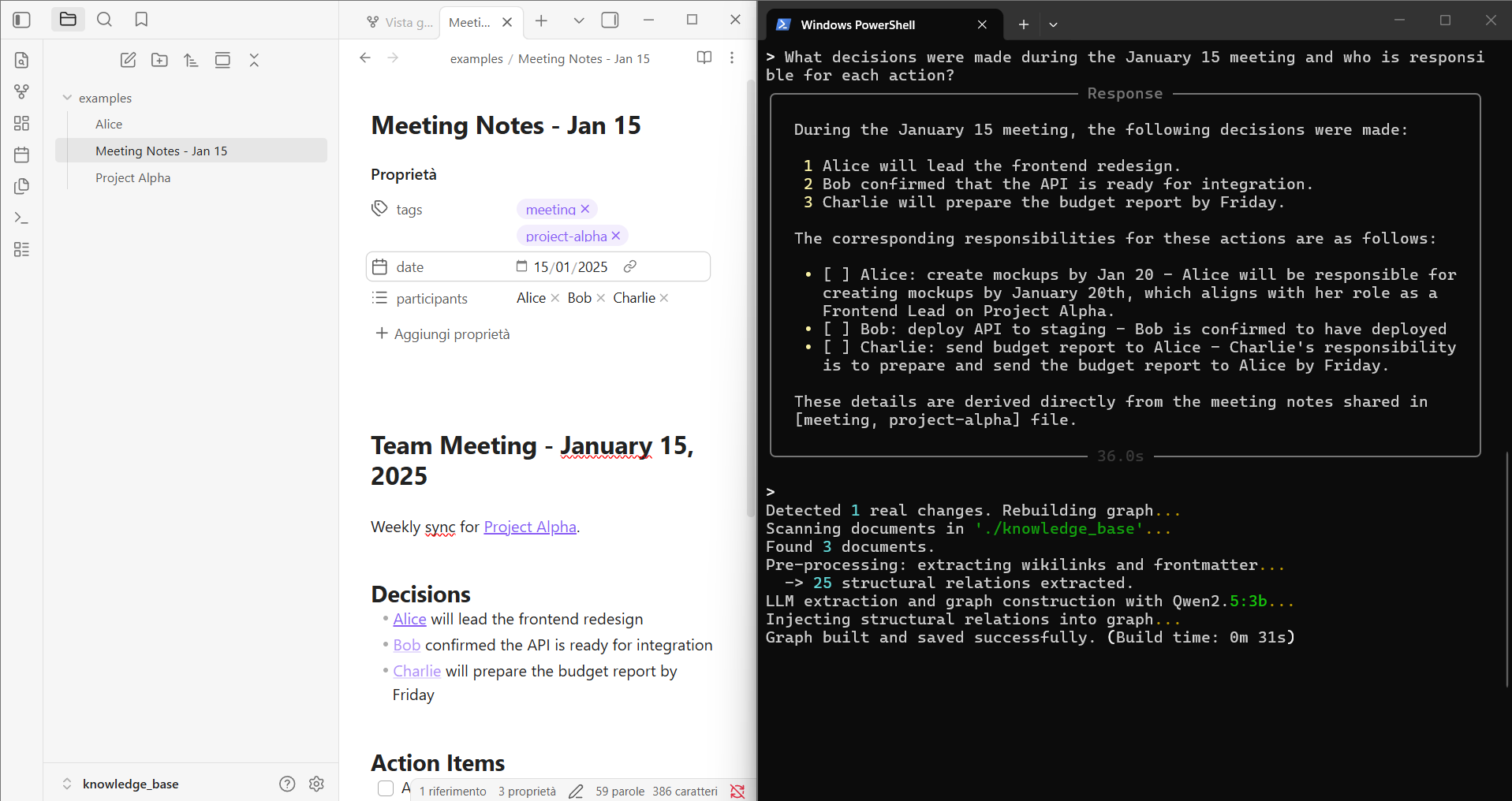 Query response example