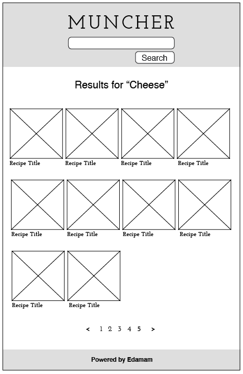 Results Page Wireframe