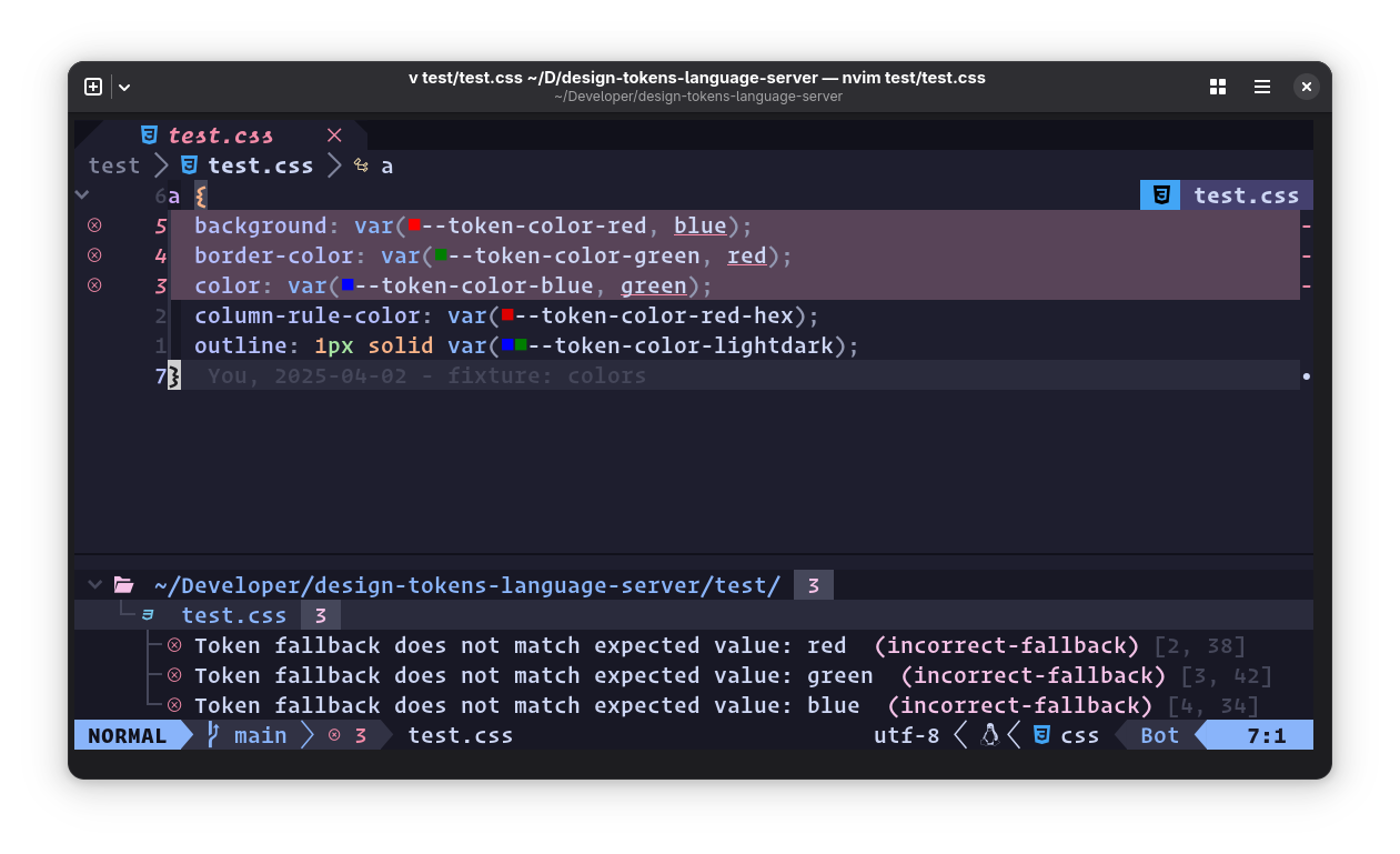 Diagnostics visible in editor