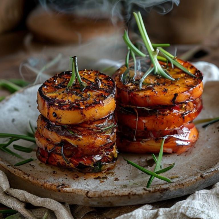 Charred Leek and Roasted Tomato Stacks
