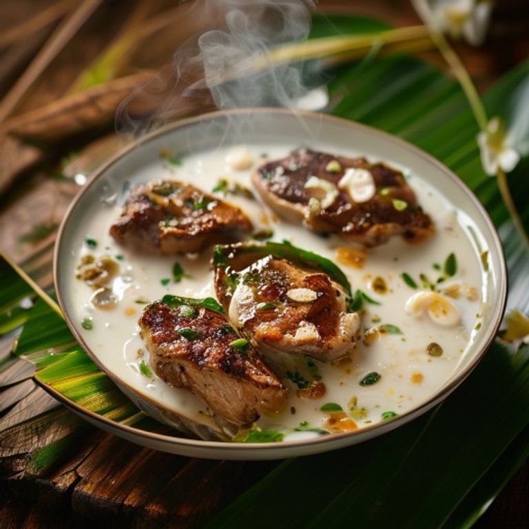 Coconut Milk Braised Chicken Thighs with Shiitake