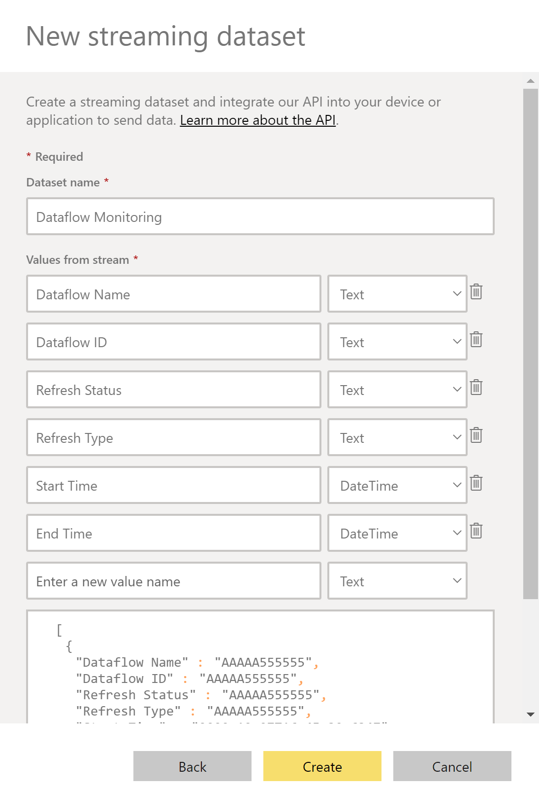 An example of folder structure