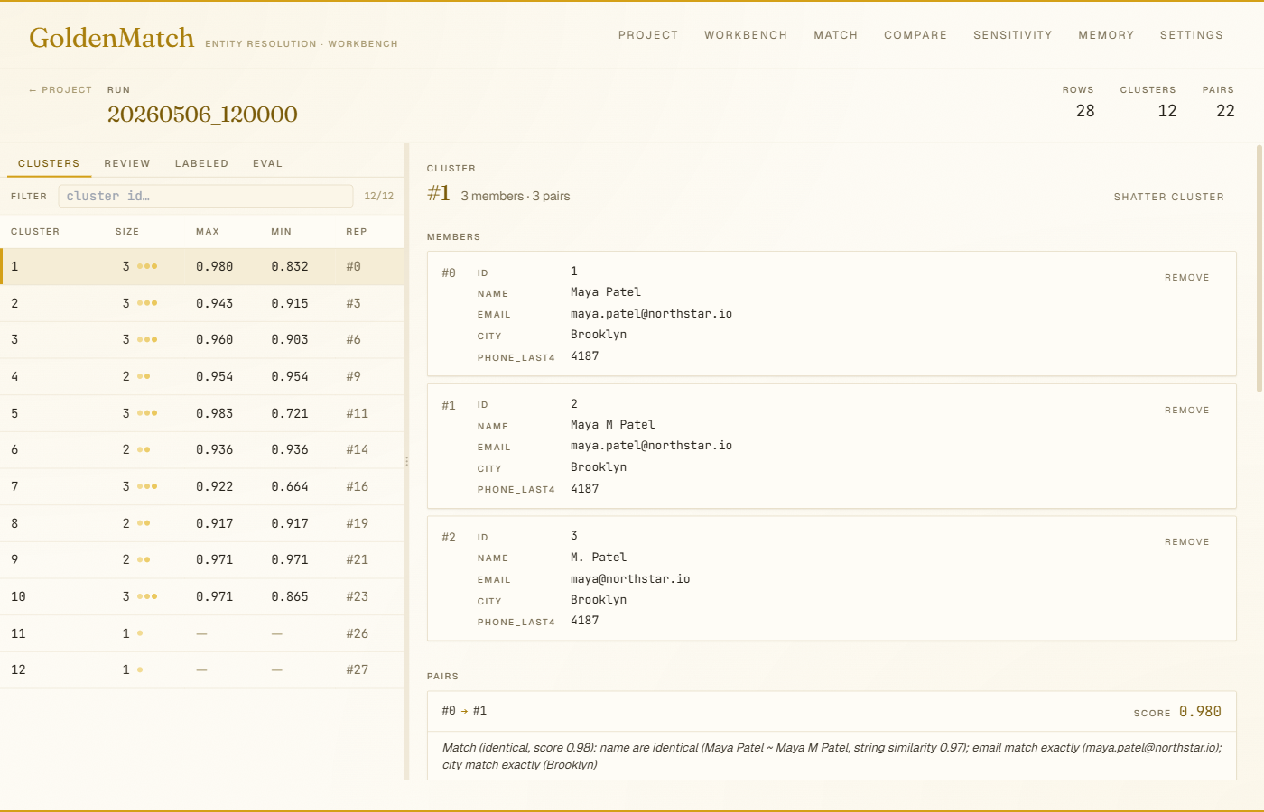GoldenMatch web UI