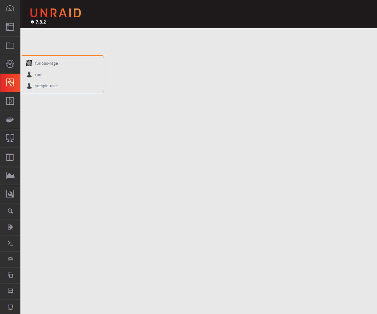 Users dropdown