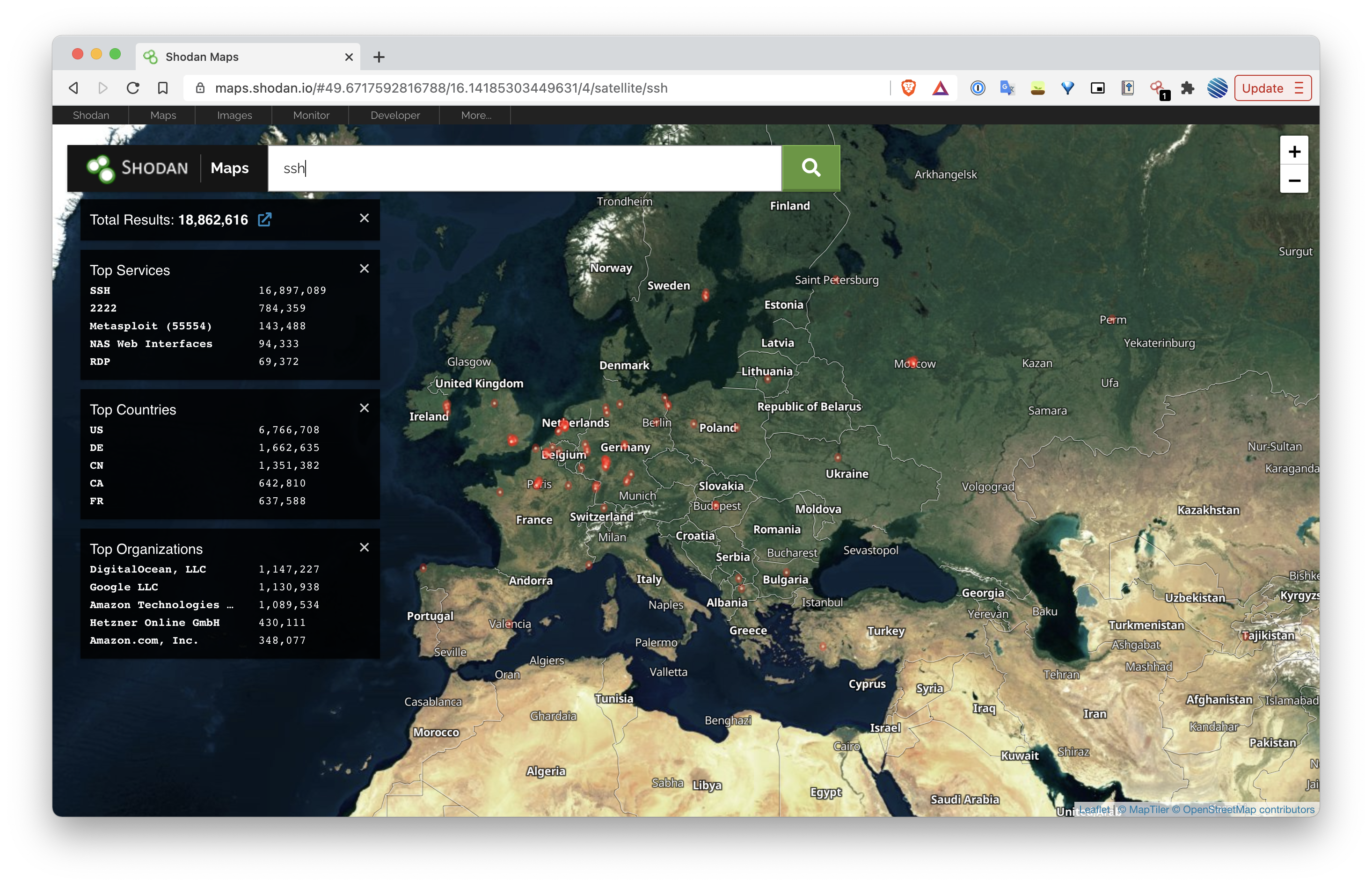 Shodan maps