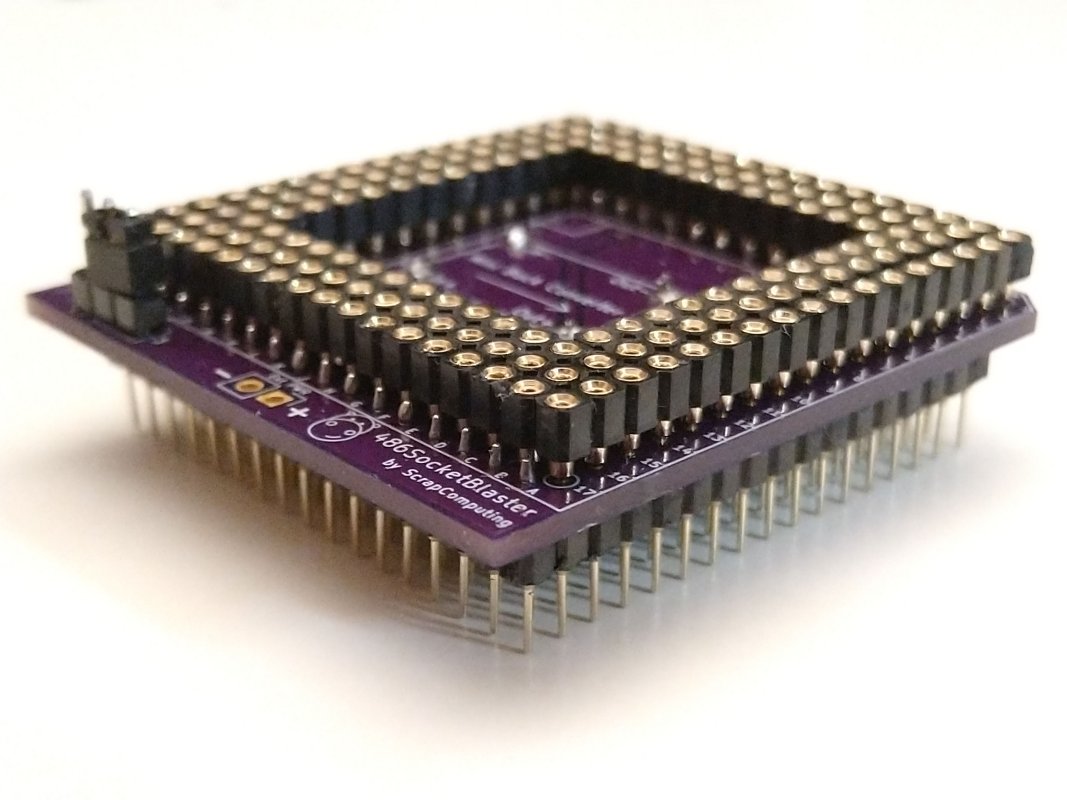 486SocketBlaster Rev0.1 on a purple PCB