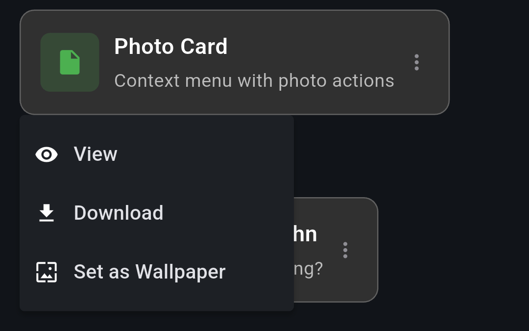 Android Material context menu