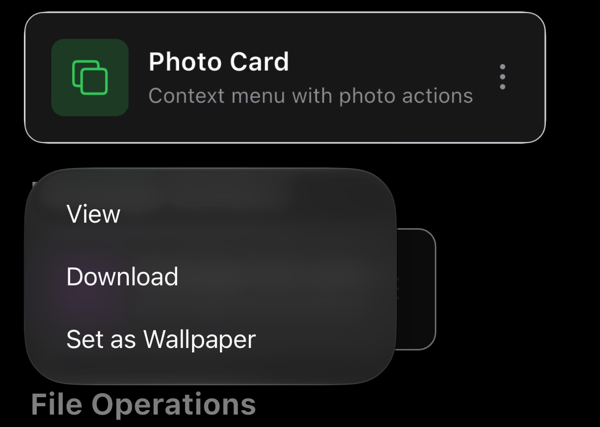 iOS 26 Liquid Glass context menu