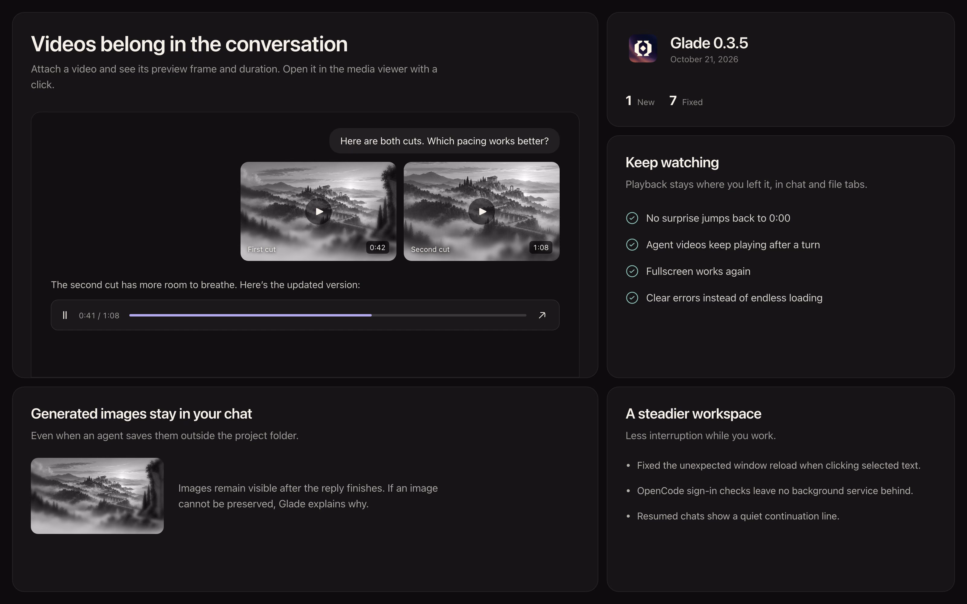 Overview of Glade 0.3.5