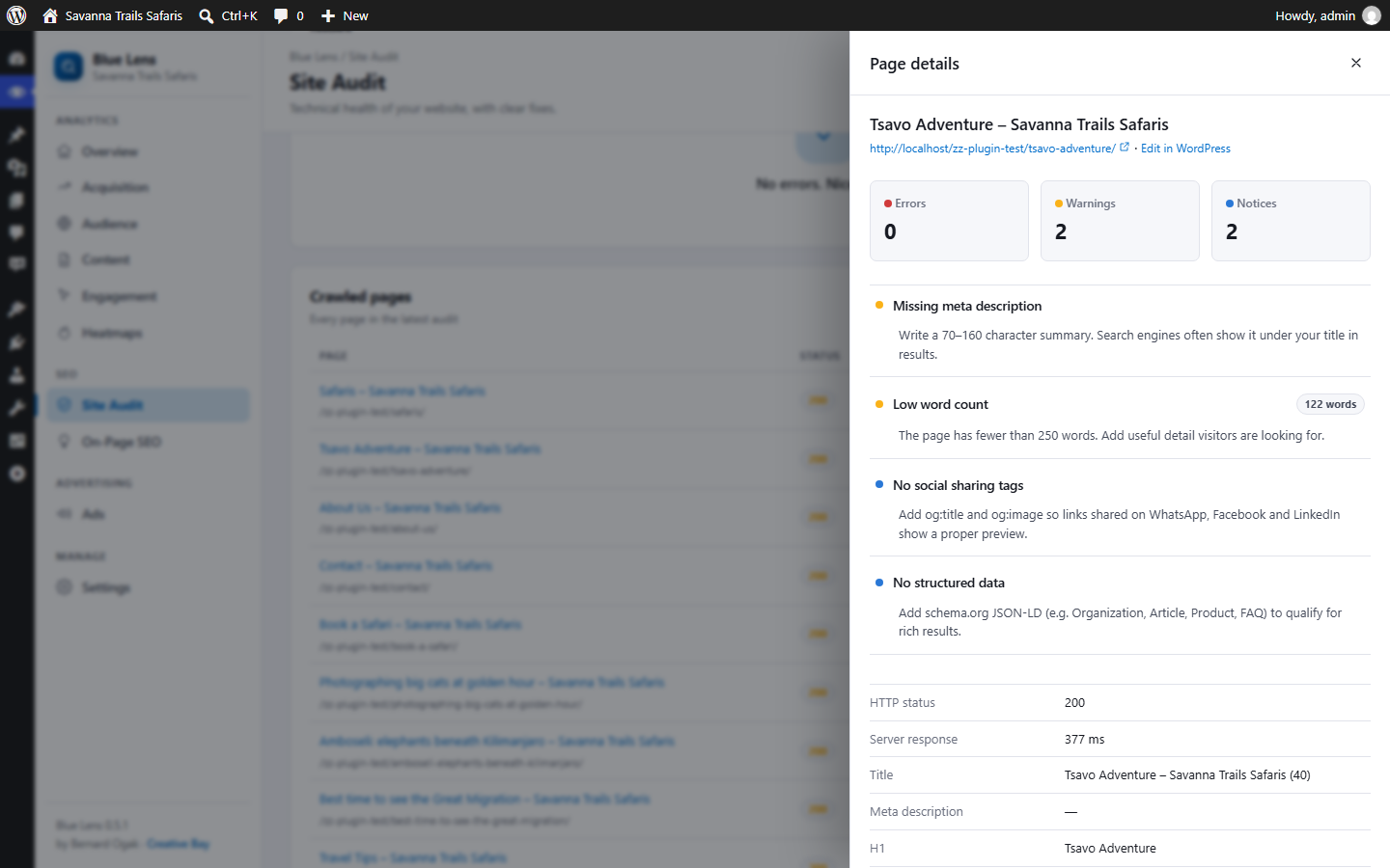 Page details