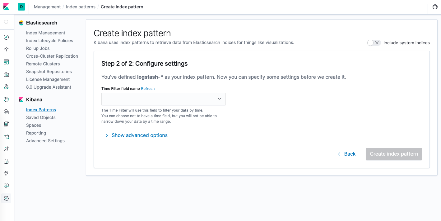 Create Index Time Filter