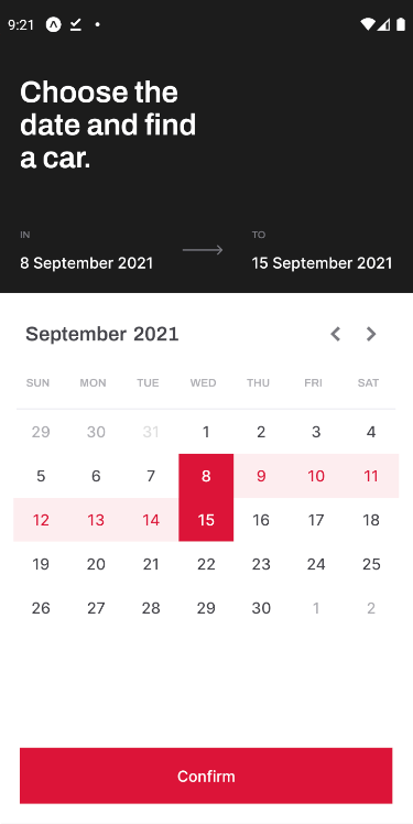 App datepicker