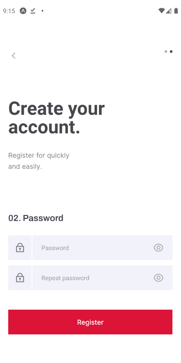 Auth sign up page