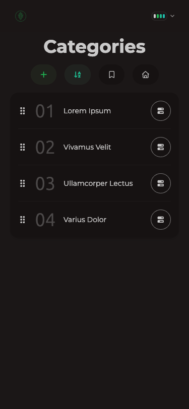 Categories Page