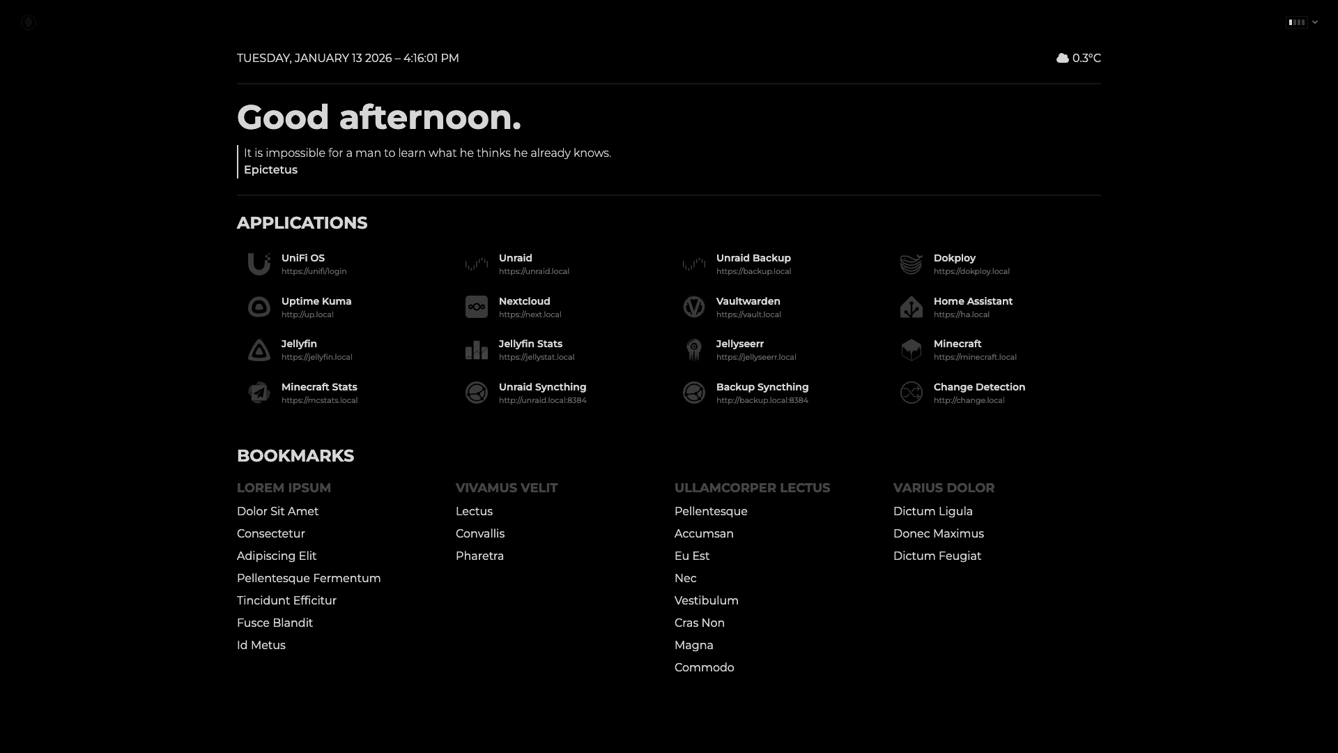 Black Homepage