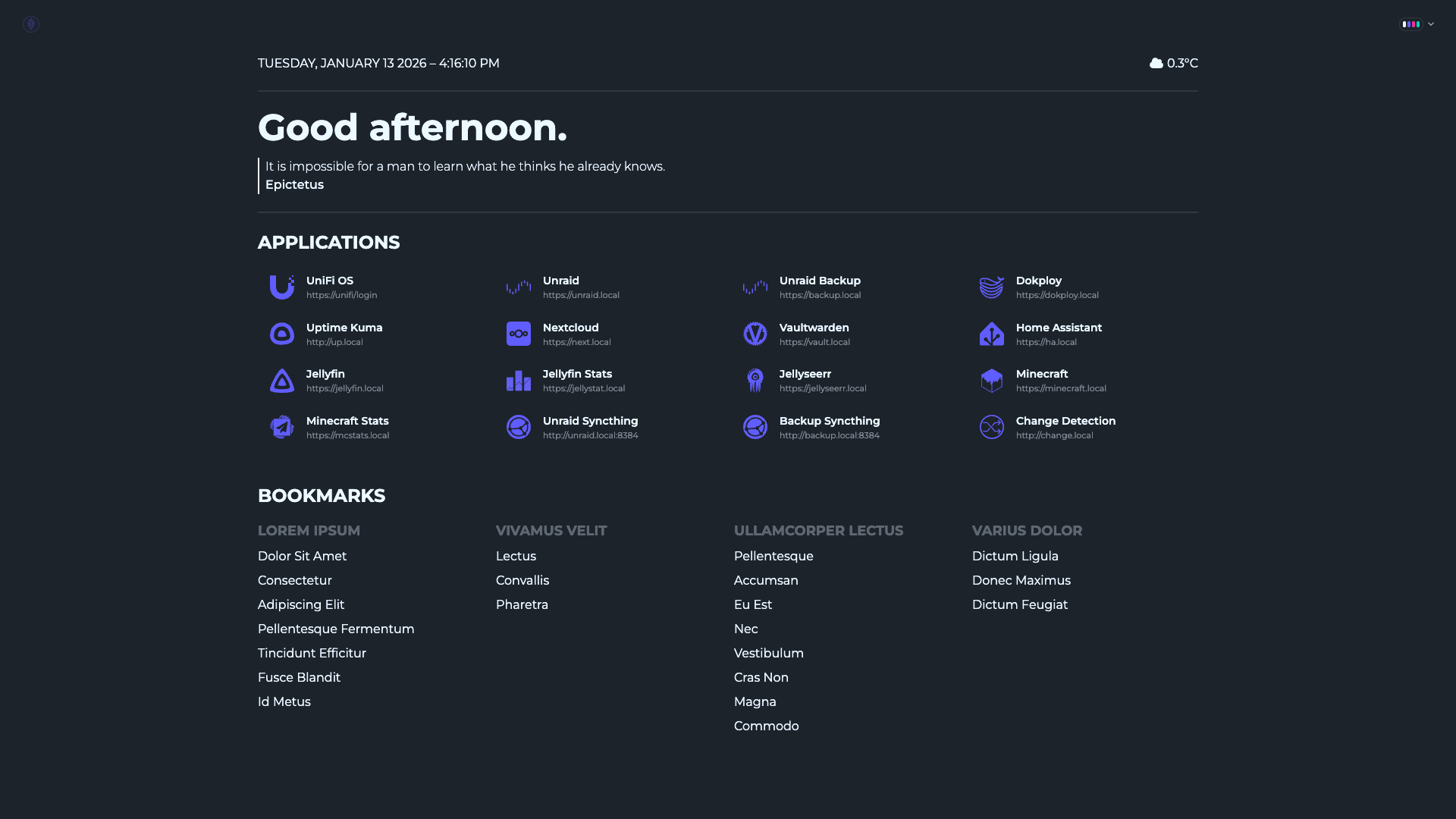 Dark Homepage